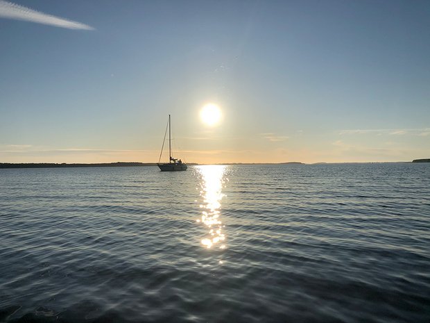 Sonne über dem Achterwasser